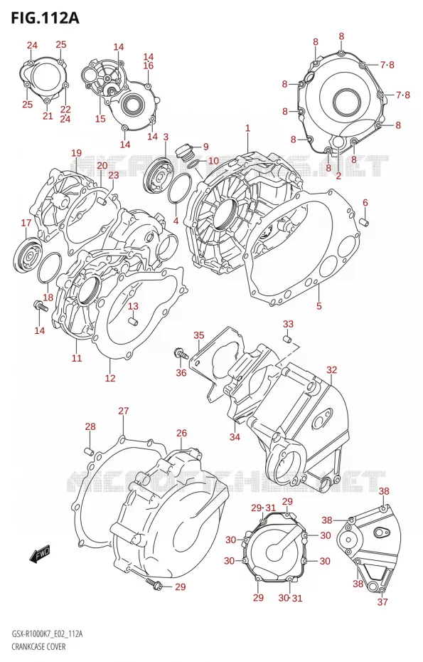 COUVERCLES DE CARTERS Suzuki MOTO 1000 GSX-R 2008  GSX-R1000 K8 (P37)