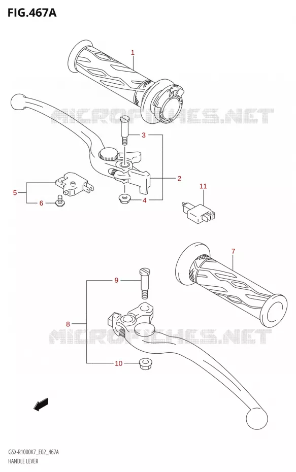 LEVIERS - POIGNEES Suzuki MOTO 1000 GSX-R 2008  GSX-R1000 K8 (E51)