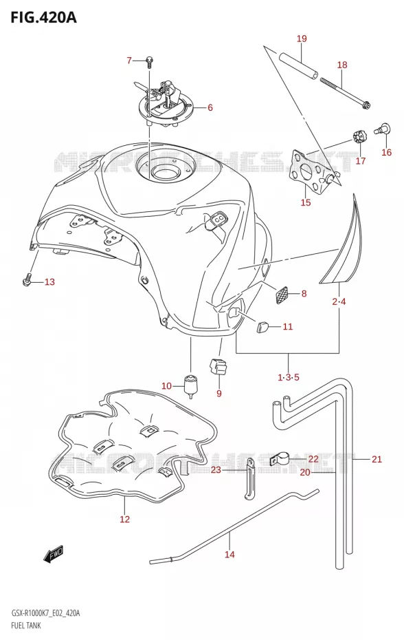 RESERVOIR D'ESSENCE:K7:(E02,E19,E51)) Suzuki MOTO 1000 GSX-R 2008  GSX-R1000 K8 (E51)