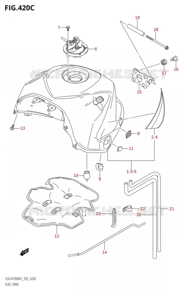 RESERVOIR D'ESSENCE:K7:(E24,P37)) Suzuki MOTO 1000 GSX-R 2008  GSX-R1000 K8 (P37)