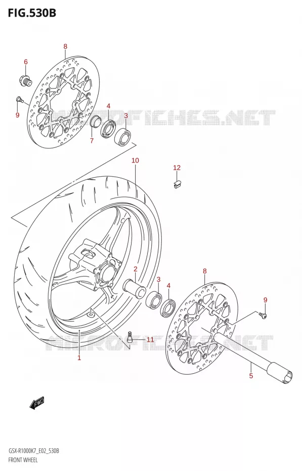ROUE AVANT (K8) Suzuki MOTO 1000 GSX-R 2008  GSX-R1000 K8 (E24)
