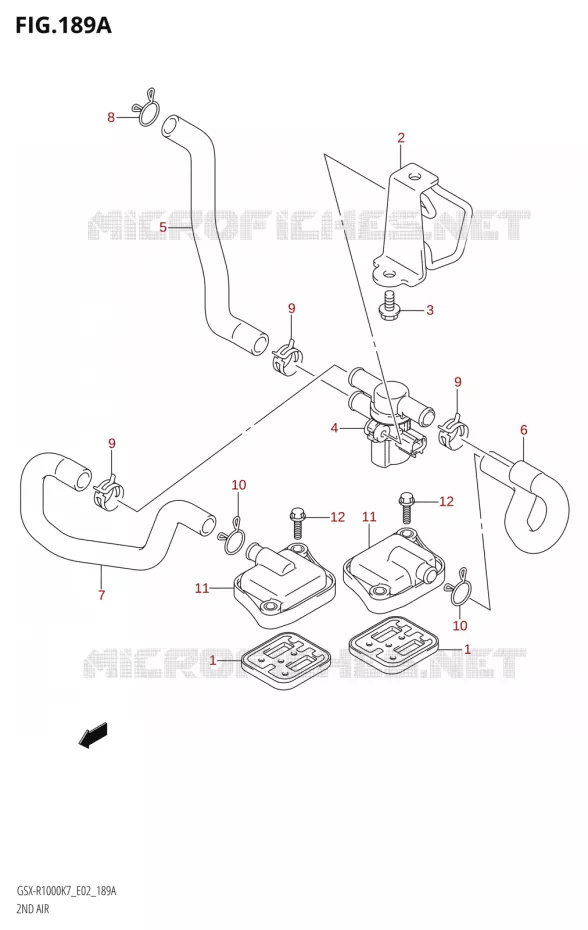 SYSTEME RECYCLAGE GAZ ECHAPPEMENT Suzuki MOTO 1000 GSX-R 2008  GSX-R1000 K8 (E51)
