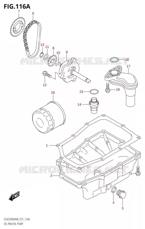 CARTER INFERIEUR - POMPE A HUILE Suzuki MOTO 250 GSX-R 2020  GSX250RZA M0 P21