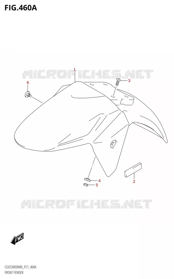 GARDE BOUE AVANT Suzuki MOTO 250 GSX-R 2020  GSX250RZA M0 P21