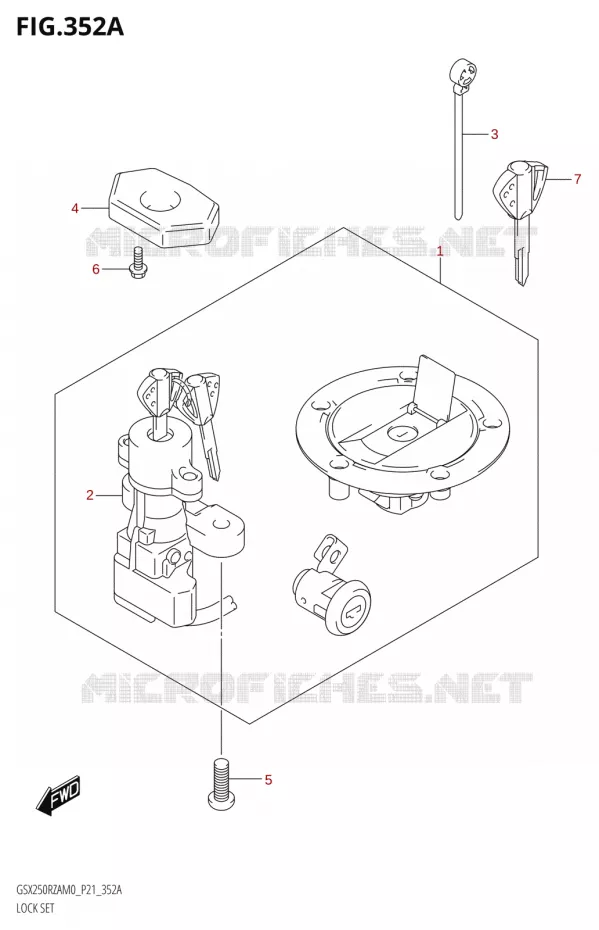 KIT SERRURE Suzuki MOTO 250 GSX-R 2020  GSX250RZA M0 P21