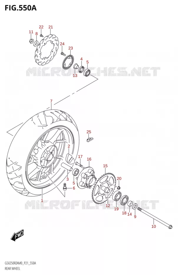 ROUE ARRIERE Suzuki MOTO 250 GSX-R 2020  GSX250RZA M0 P21