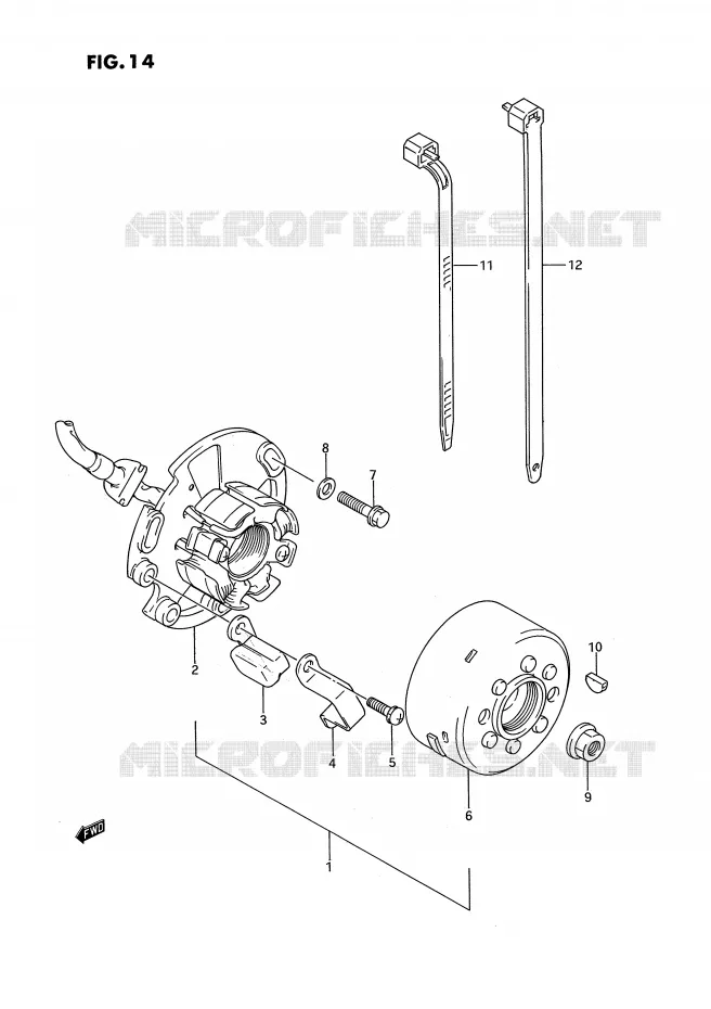 ALLUMAGE ROTOR - STATOR Suzuki MOTO 125 RM 1992  RM125N(E3)