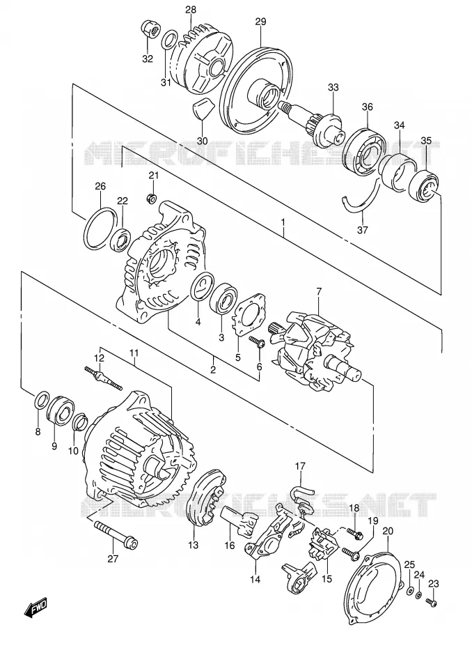 ALTERNATEUR (MODELE S/T/V) Suzuki MOTO 600 RF 1997  RF600RUV(E2)