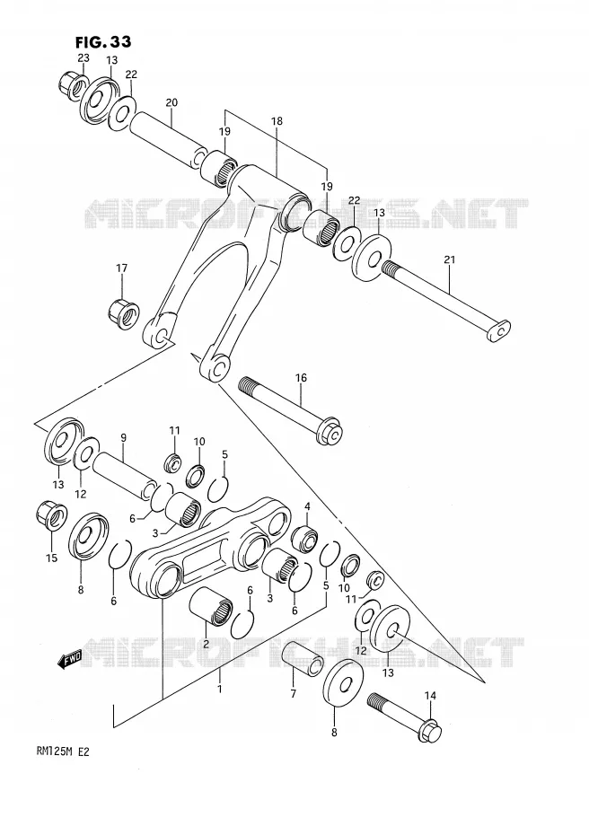 BIELLETTE D'AMORTISSEUR (MODELE K) Suzuki MOTO 125 RM 1990  RM125L(E2)