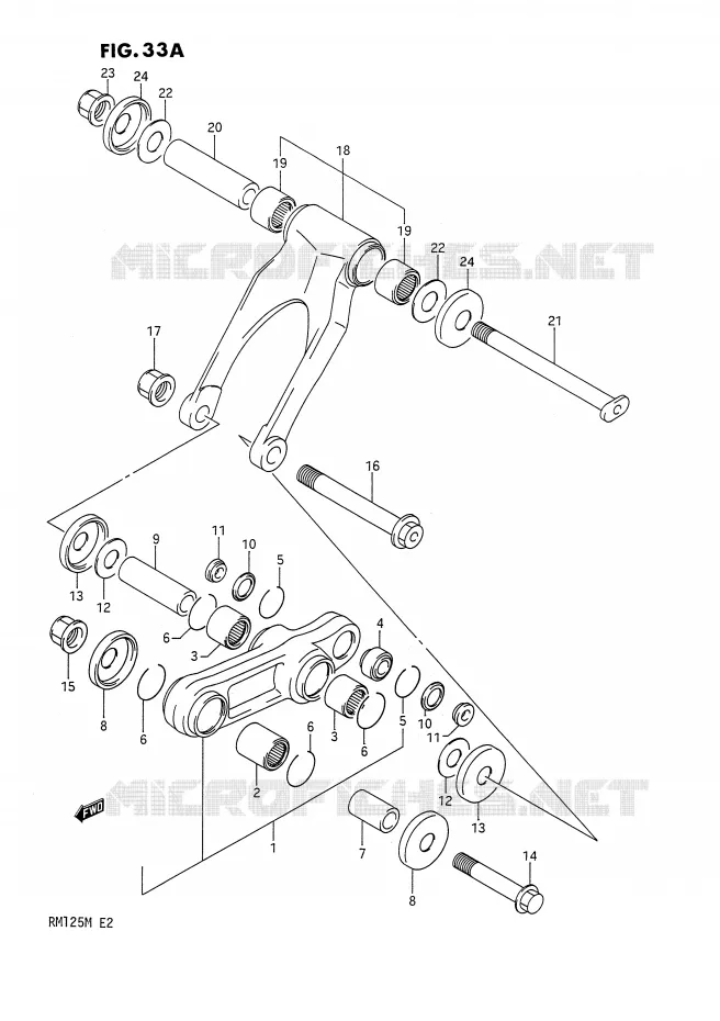 BIELLETTE D'AMORTISSEUR (MODELE L) Suzuki MOTO 125 RM 1991  RM125 M (E02,E04,E24)