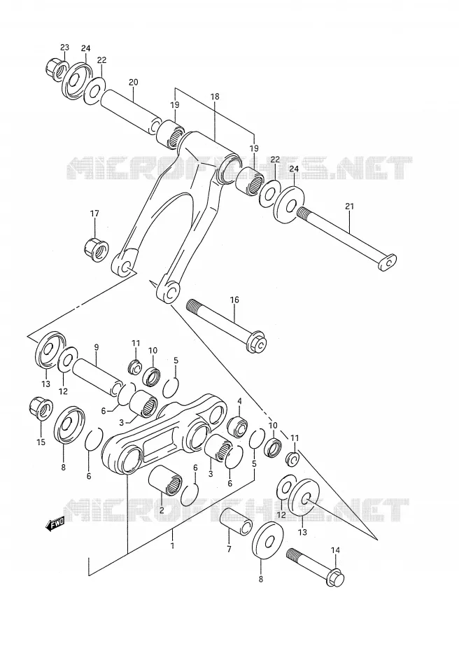 BIELLETTE D'AMORTISSEUR (MODELE L) Suzuki MOTO 250 RM 1991  RM250M(E28)