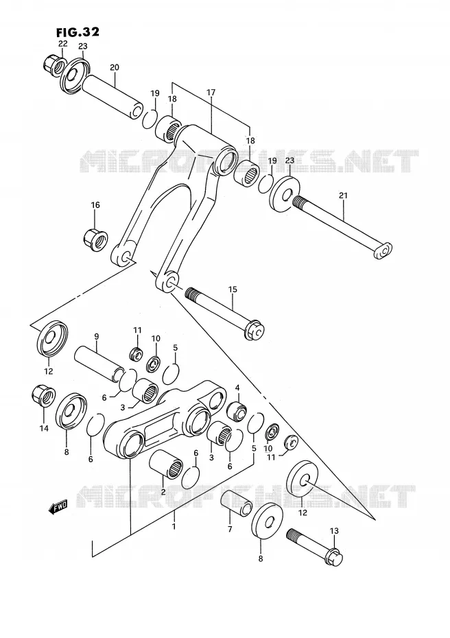 BIELLETTE D'AMORTISSEUR (MODELE N) Suzuki MOTO 125 RM 1993  RM125P(E3)