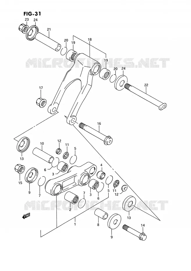 BIELLETTE D'AMORTISSEUR Suzuki MOTO 250 RM 1994  RM250R(E2)