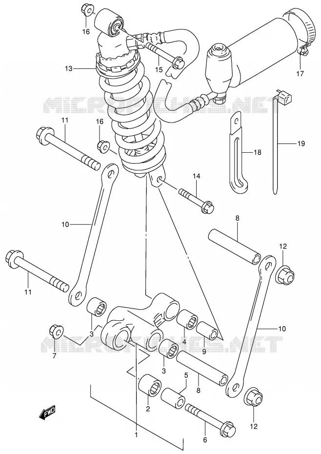 BIELLETTE DE SUSPENSION ARRIERE Suzuki MOTO 900 RF 1995  RF900RS2(E2)