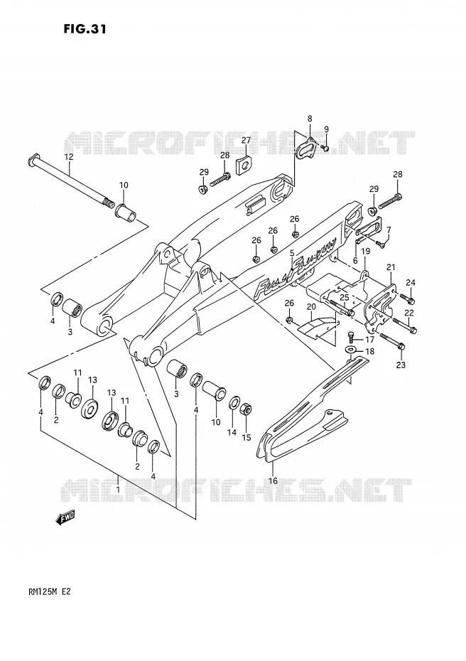 BRAS OSCILLANT ARRIERE (MODELE K) Suzuki MOTO 125 RM 1991  RM125M(E2)