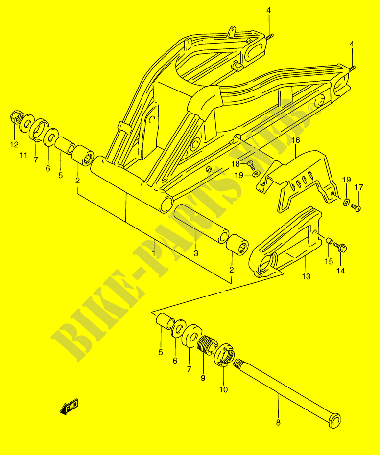 BRAS OSCILLANT ARRIERE (MODELE P/R/T) pour Suzuki RG 250 1992