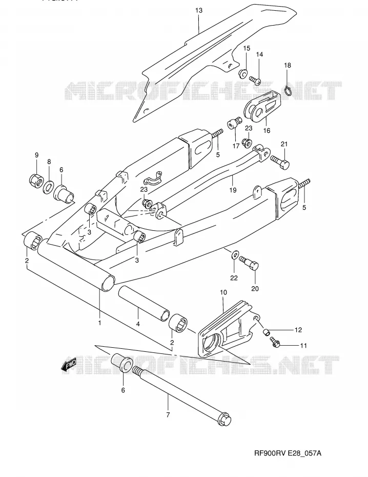 BRAS OSCILLANT ARRIERE (MODELE T/V) Suzuki MOTO 900 RF 1995  RF900RZS(E28)