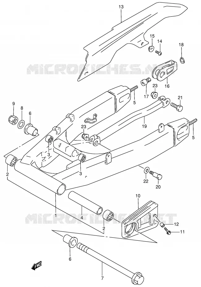 BRAS OSCILLANT ARRIERE (MODELE T/V/W) Suzuki MOTO 900 RF 1994  RF900RR(E2)
