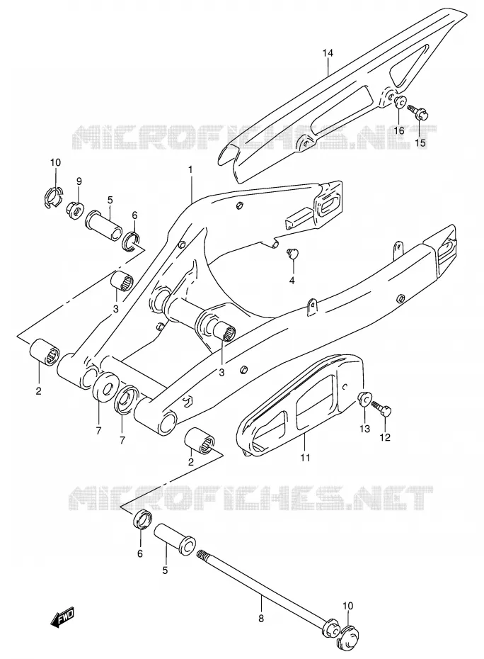 BRAS OSCILLANT ARRIERE Suzuki MOTO 125 RG 1994  RG125FR(E18)