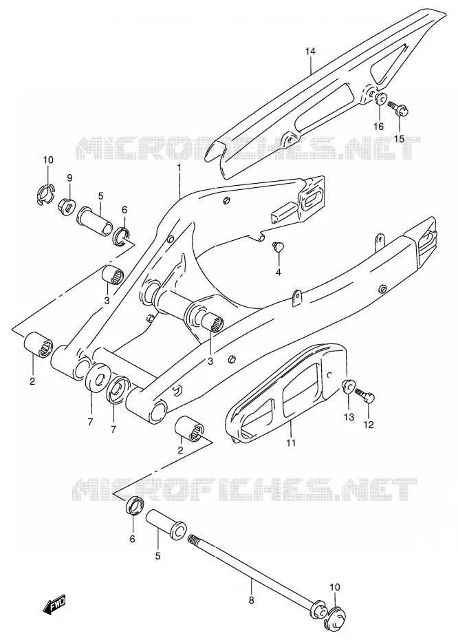 BRAS OSCILLANT ARRIERE Suzuki MOTO 125 RG 1999  RG125FX(E6)