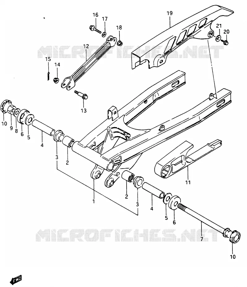BRAS OSCILLANT ARRIERE Suzuki MOTO 250 RG 1986  RG250G(G/H)