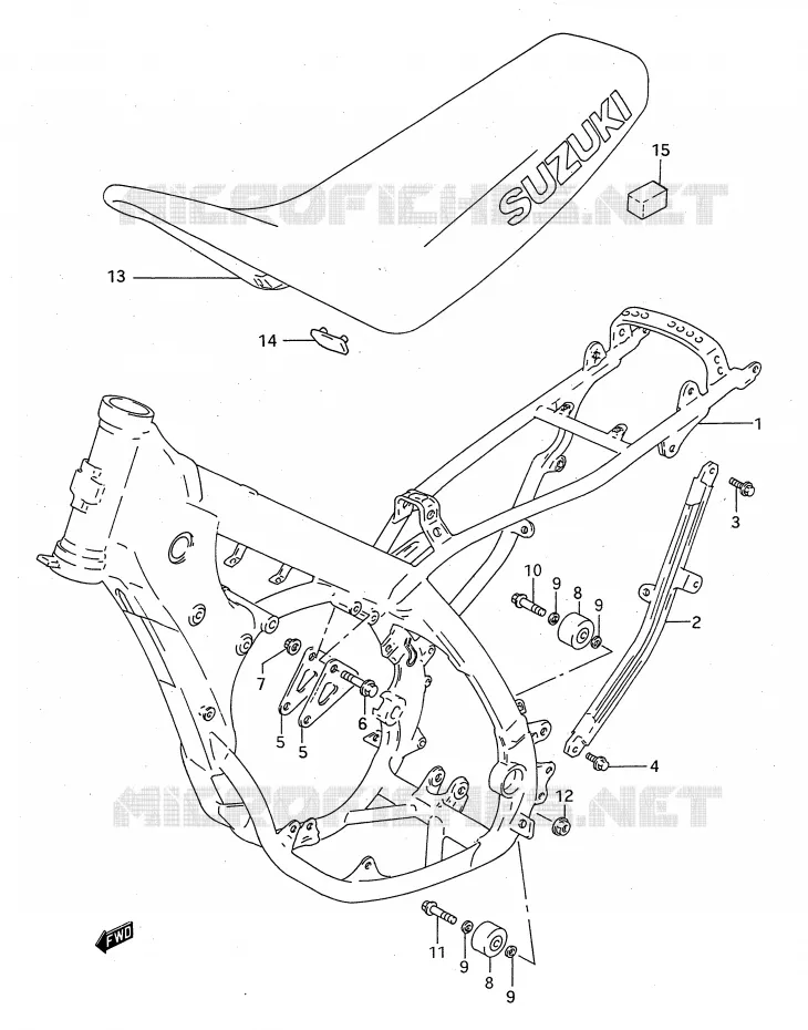 CADRE - SELLE (MODELE R/S) Suzuki MOTO 125 RM 1992  RM125N(E28)