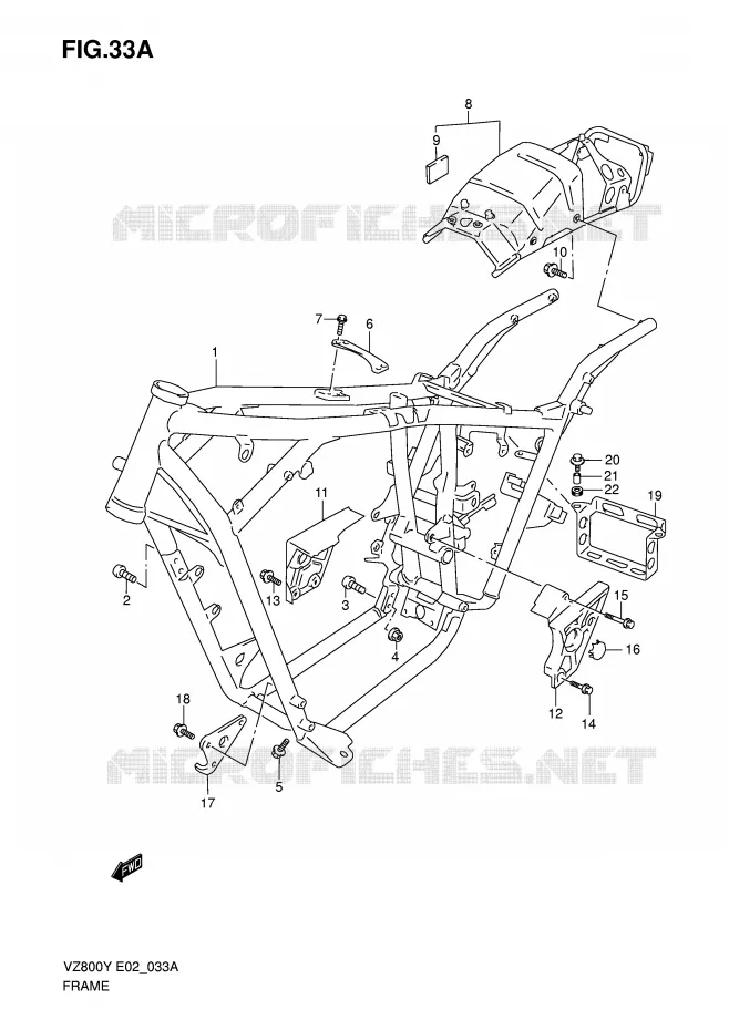 CADRE (MODELE K1/K2/K3) Suzuki MOTO 800 MARAUDER 2003  VZ800K3(E2)