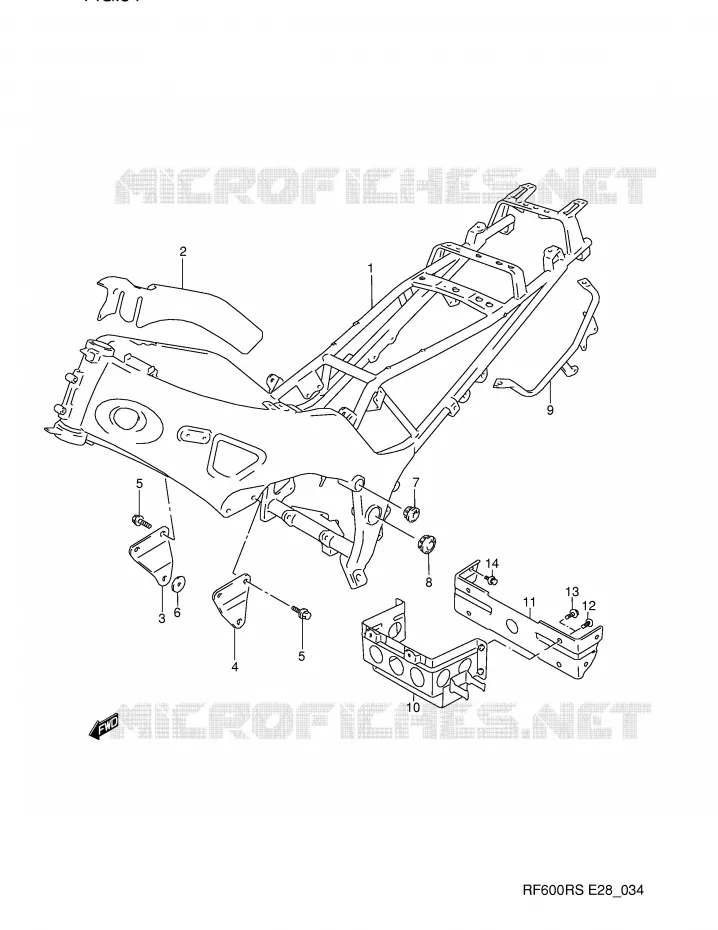 CADRE Suzuki MOTO 600 RF 1995  RF600RS(E28)