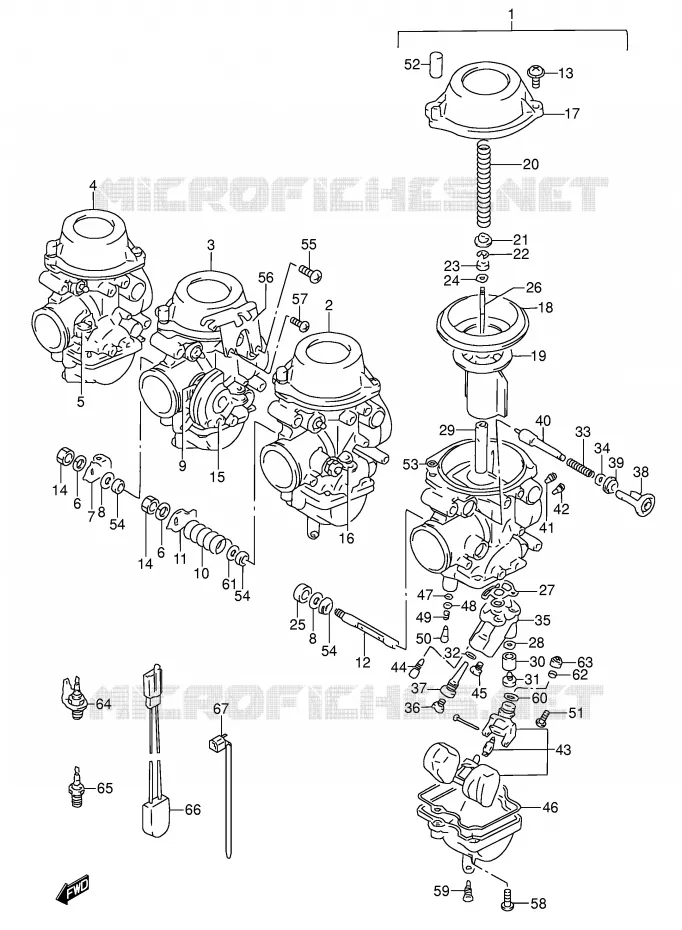 CARBURATEUR (MODELE T/V) Suzuki MOTO 600 RF 1993  RF600RUP(E2)