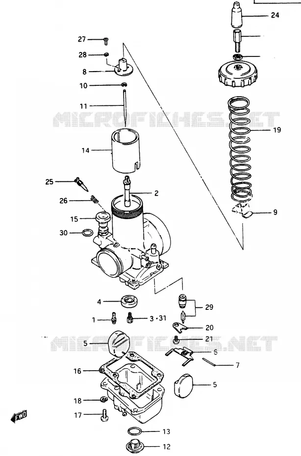 CARBURATEUR (MODELE X) Suzuki MOTO 465 RM 1982  RM465Z(X/Z)