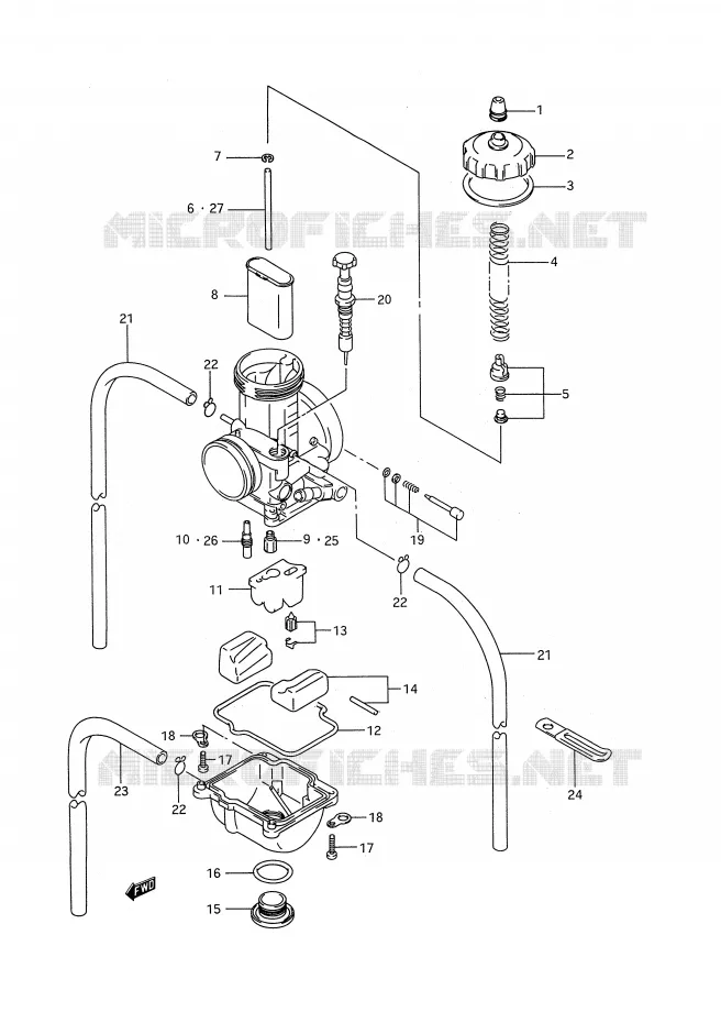 CARBURATEUR Suzuki MOTO 250 RM 1994  RM250R(E28)