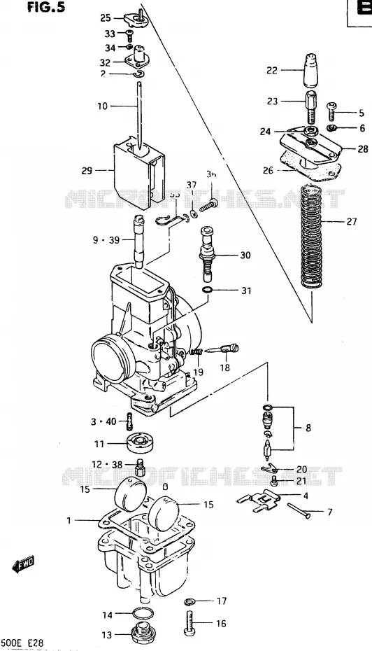 CARBURATEUR Suzuki MOTO 500 RM 1984  RM500E(D/E)