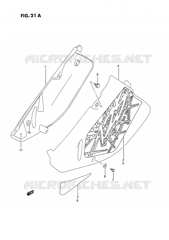 CARENAGES ARRIERE  (MODELE P/R/S) Suzuki MOTO 125 RM 1995  RM125S(E3)