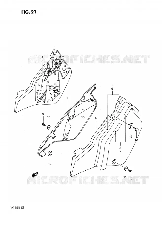 CARENAGES ARRIERE Suzuki MOTO 125 RM 1991  RM125M(E2)