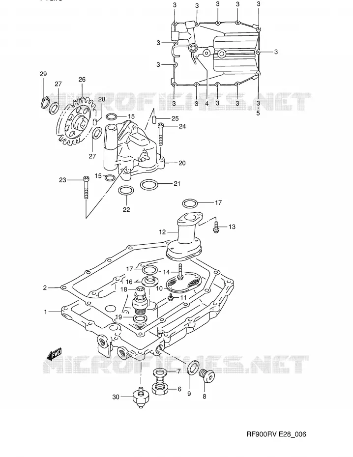 CARTER INFERIEUR - POMPE A HUILE Suzuki MOTO 900 RF 1996  RF900RT(E28)