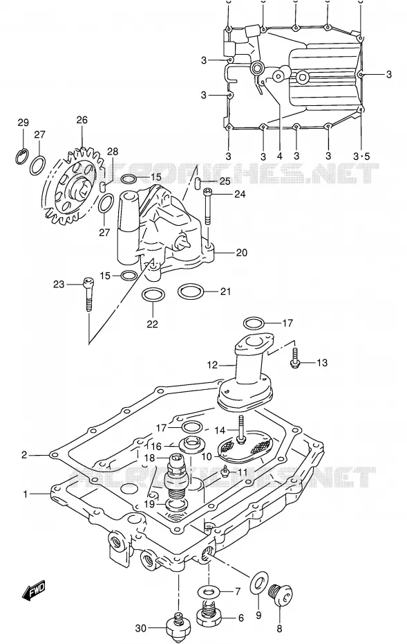 CARTER INFERIEUR - POMPE A HUILE Suzuki MOTO 900 RF 1998  RF900RW(E2)