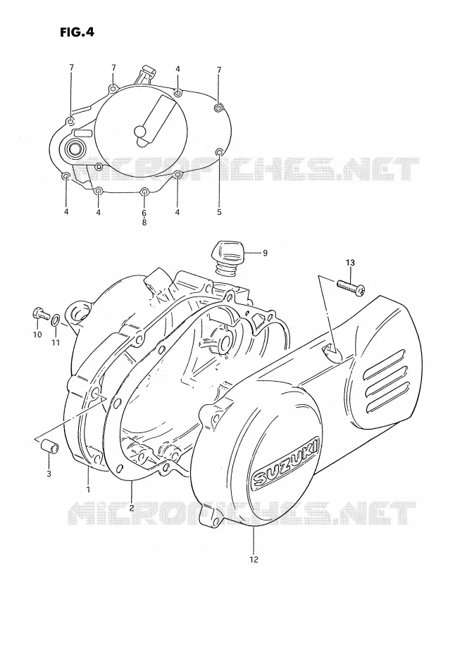 CARTER (MODELE D/H/L/M/R) Suzuki MOTO 50 PV 1994  PV50R(E15)