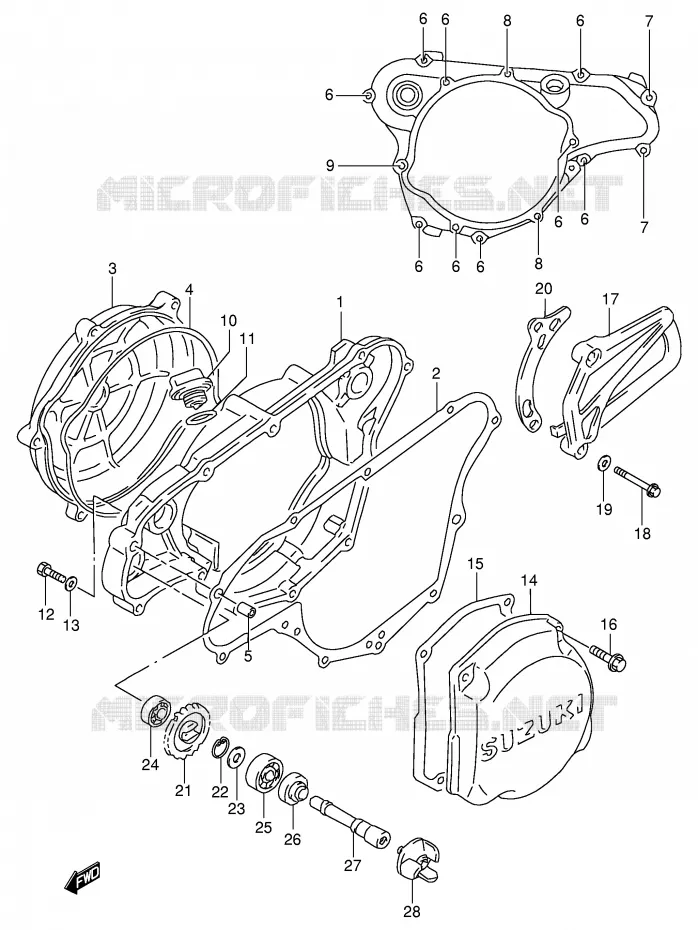 CARTER POMPE A EAU (MODELE W/X/Y) Suzuki MOTO 125 RM 1996  RM125T(E2)