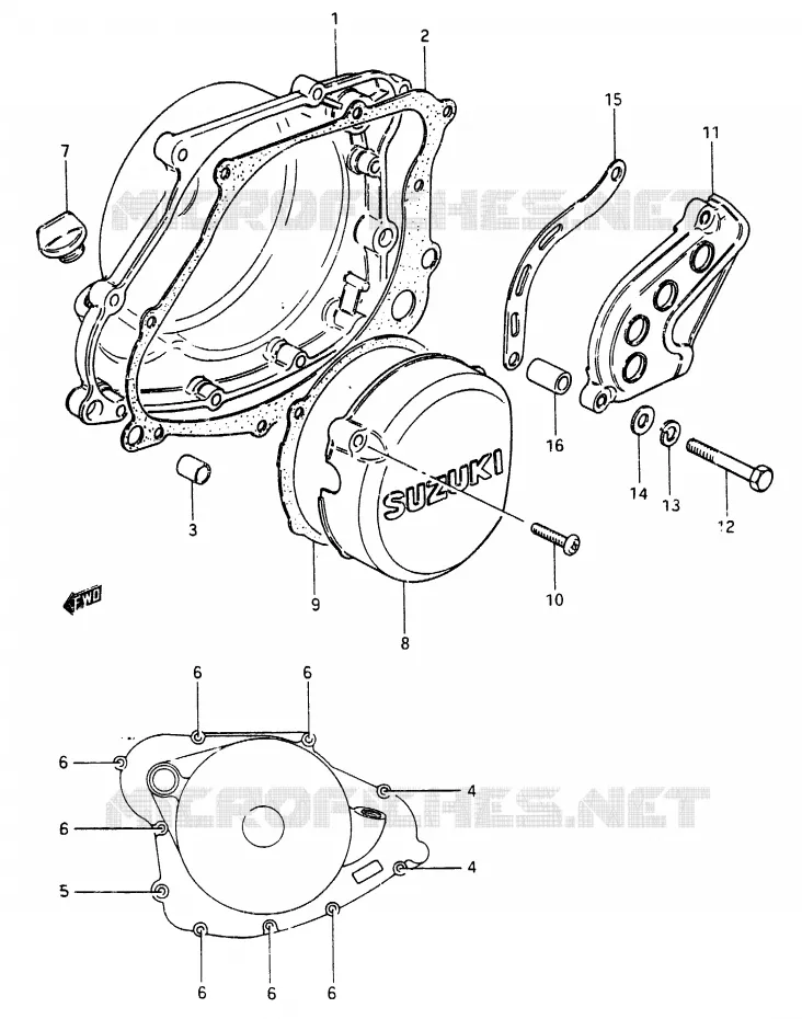 CARTER Suzuki MOTO 465 RM 1982  RM465Z(X/Z)