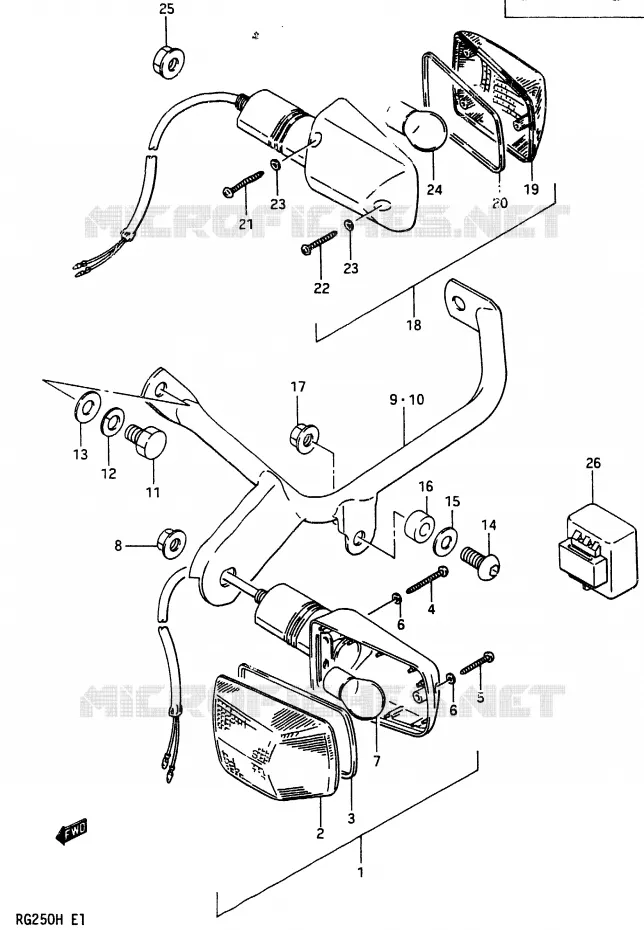 CLIGNOTANTS (E1,E6,E24) Suzuki MOTO 250 RG 1987  RG250CH(G/H)