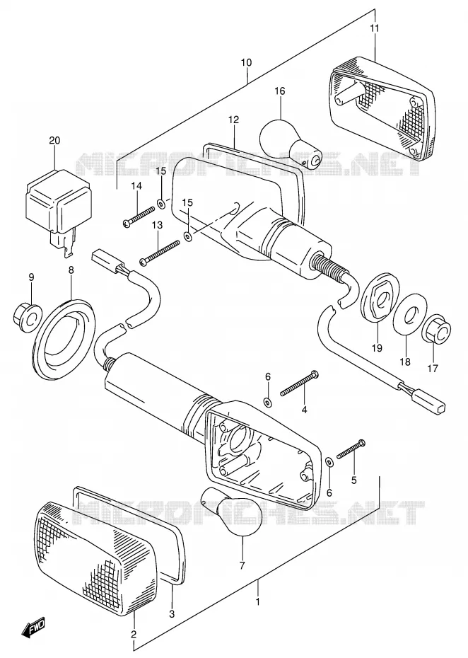 CLIGNOTANTS (MODELE S) Suzuki MOTO 600 RF 1994  RF600RR(E2)