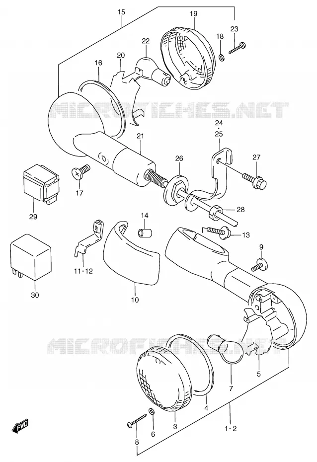 CLIGNOTANTS Suzuki MOTO 800 MARAUDER 2002  VZ800K2(E2)