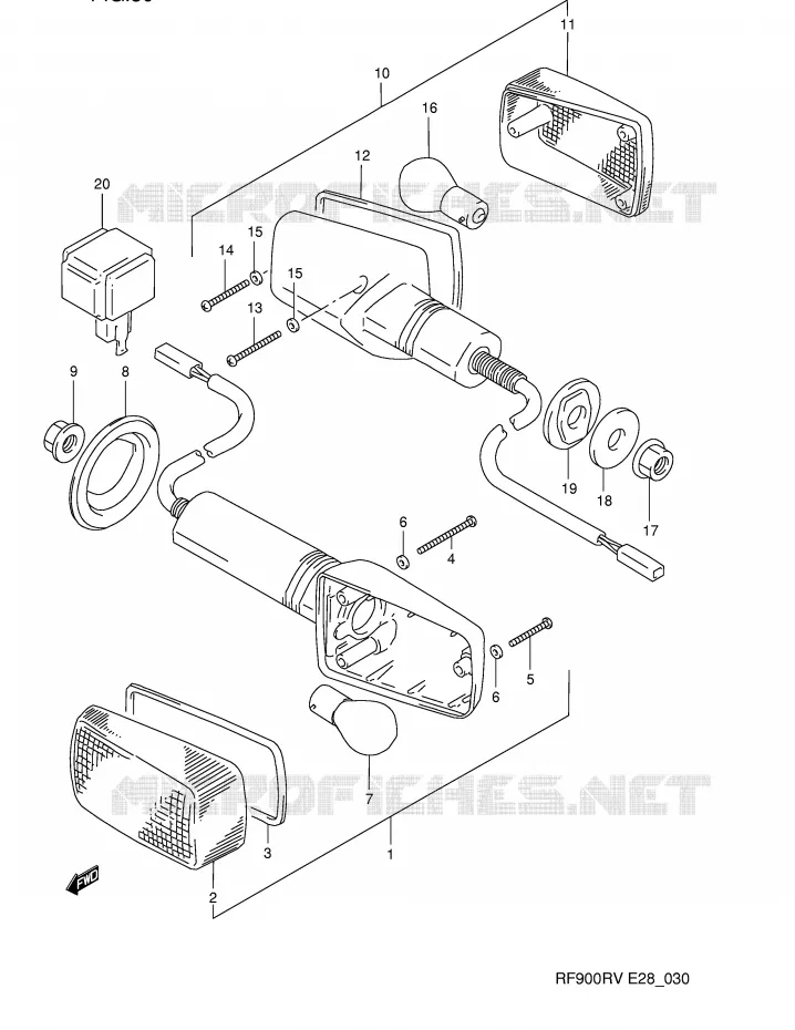 CLIGNOTANTS Suzuki MOTO 900 RF 1995  RF900RZS(E28)