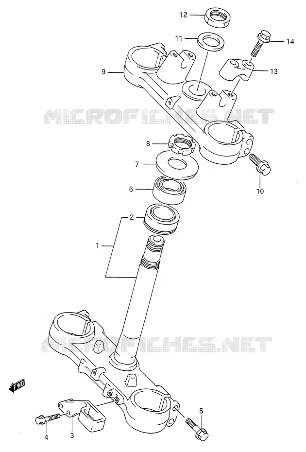 COLONNE DE DIRECTION (MODELE M) Suzuki MOTO 125 RM 1989  RM125K(E28)