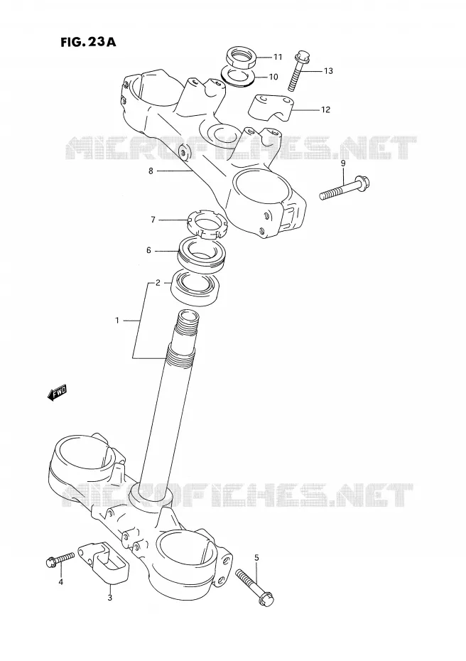 COLONNE DE DIRECTION (MODELE P/R/S) Suzuki MOTO 125 RM 1995  RM125S(E2)