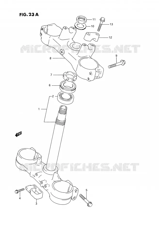 COLONNE DE DIRECTION (MODELE P/R/S) Suzuki MOTO 125 RM 1995  RM125S(E3)