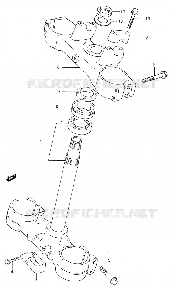 COLONNE DE DIRECTION Suzuki MOTO 250 RM 1993  RM250P(E28)