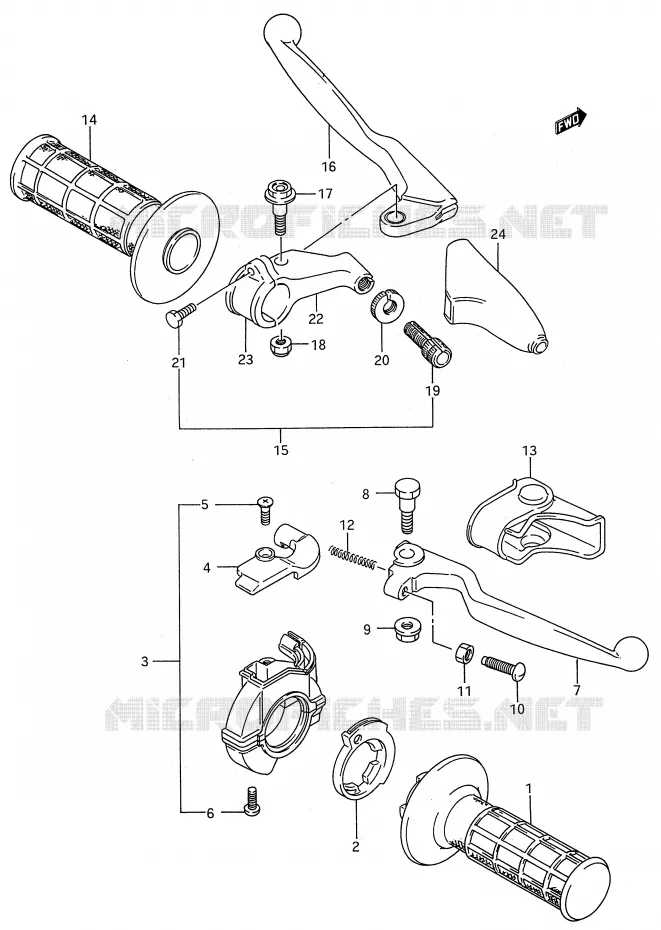 COMMODOS (MODELE P/R) Suzuki MOTO 250 RM 1995  RM250S(E28)