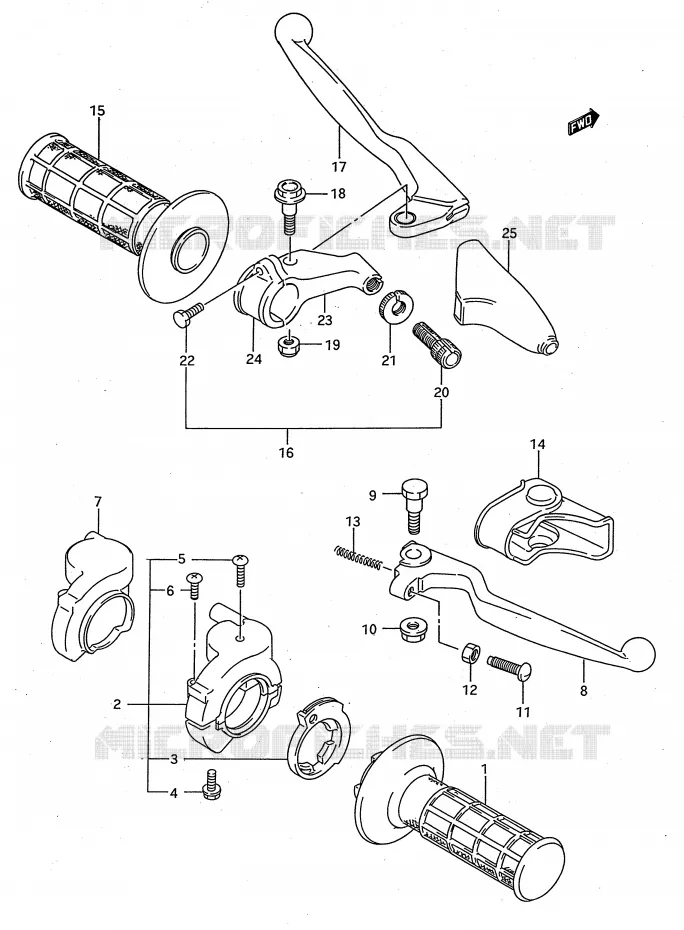 COMMODOS (MODELE S) Suzuki MOTO 125 RM 1995  RM125S(E28)