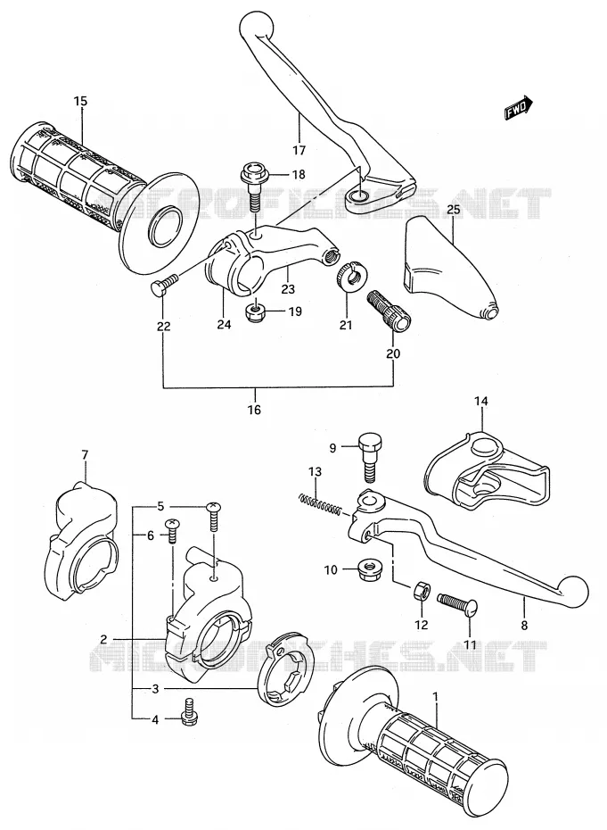 COMMODOS (MODELE S) Suzuki MOTO 250 RM 1994  RM250R(E28)